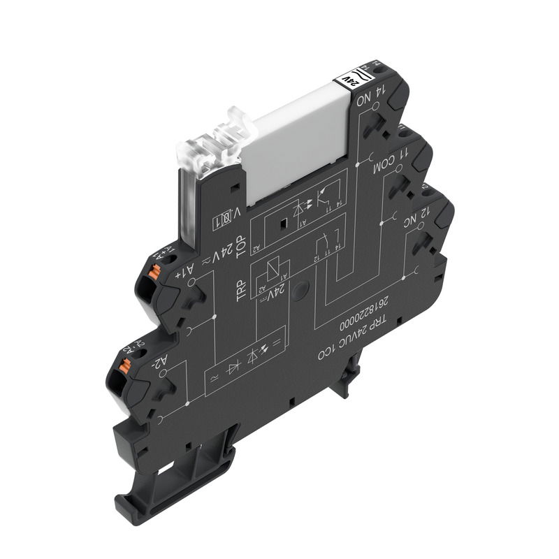 Modulo a relè, 24 V UC ±10 %, LED verde, 1 Contatto di scambio (AgNi) , 250 V AC, 6 A, PUSH IN