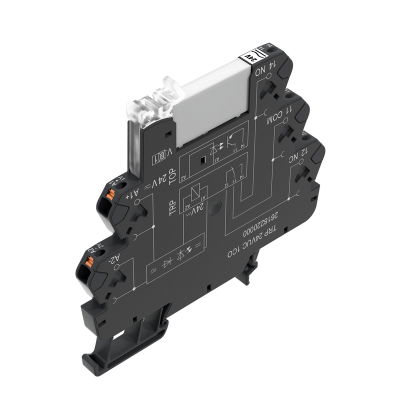 Modulo a relè, 24 V UC ±10 %, LED verde, 1 Contatto di scambio (AgNi) , 250 V AC, 6 A, PUSH IN