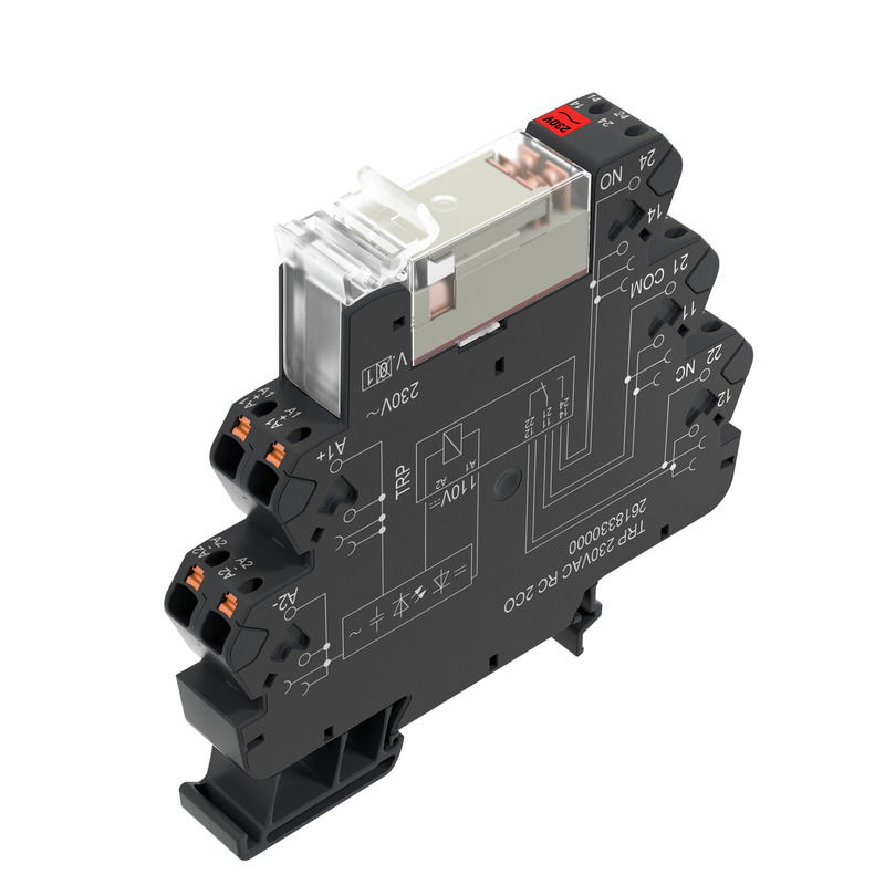 Koppelrelais, 230 V AC ±5 %, LED grün, 2 Wechsler (AgNi) , 250 V AC, 8 A, PUSH IN