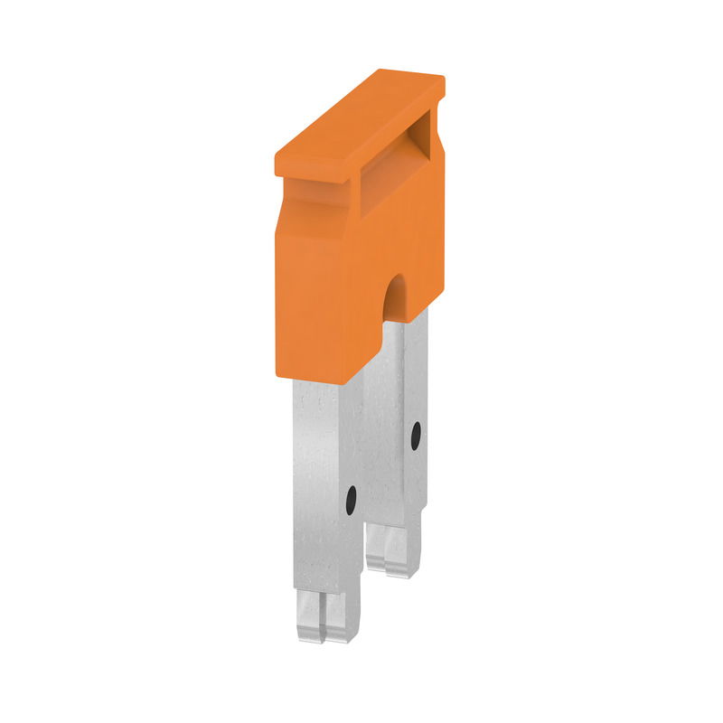 Querverbinder (Klemmen), gesteckt, orange, 125 A, Polzahl: 2, Raster in mm: 16.00, Isoliert: Ja, Breite: 25 mm