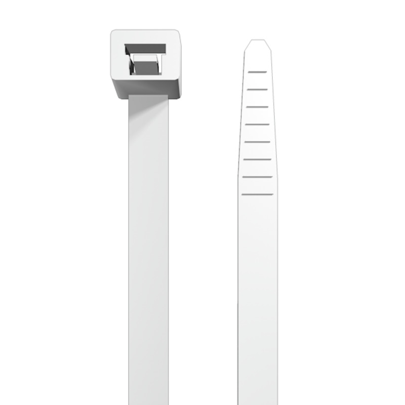 Fascetta serracavo, Larghezza: 2.5 mm, 80 N, bianco, Classe d'infiammabilità UL 94: V-0, Campo delle temperature di impiego : -40...85 °C