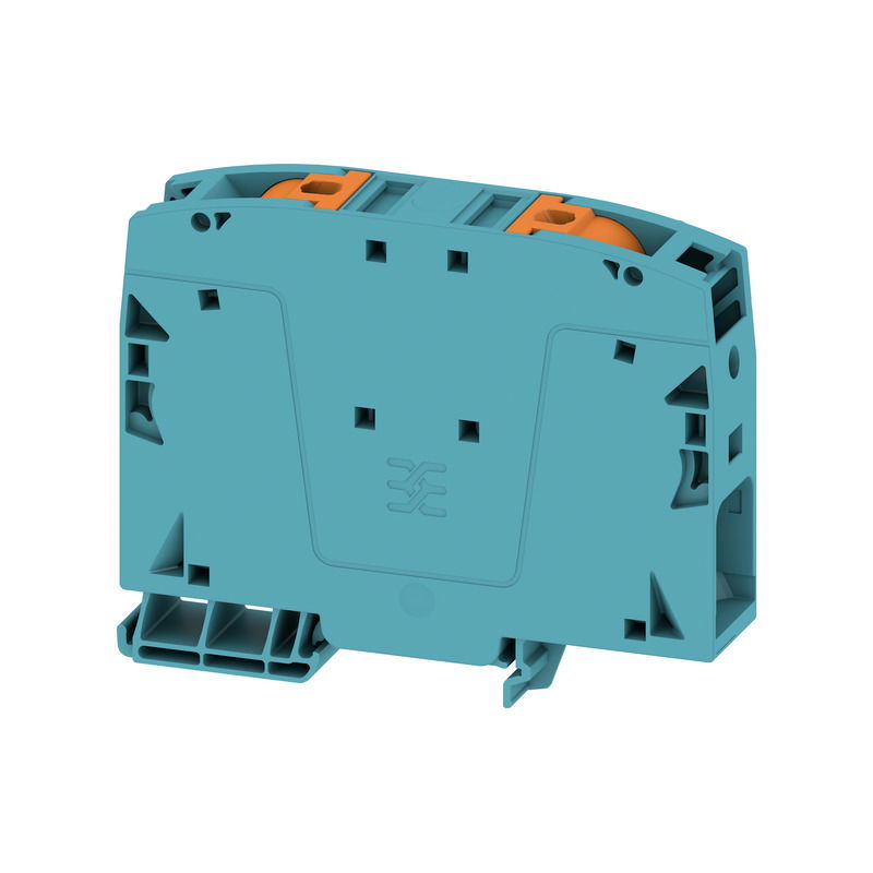 Durchgangs-Reihenklemme, PUSH IN, blau, 50 mm², 150 A, 1000 V, Anzahl Anschlüsse: 2