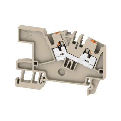 Installations-Etagenklemme, PUSH IN, dunkelbeige, 2.5 mm², 24 A, 800 V, Anzahl Anschlüsse: 2, Anzahl der Etagen: 1