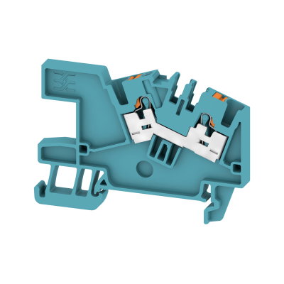 Installations-Etagenklemme, PUSH IN, blau, 2.5 mm², 24 A, 800 V, Anzahl Anschlüsse: 2, Anzahl der Etagen: 1