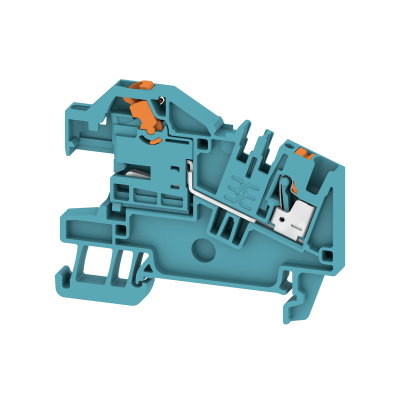 Installations-Etagenklemme, PUSH IN, blau, 2.5 mm², 24 A, 250 V, Anzahl Anschlüsse: 2, Anzahl der Etagen: 1