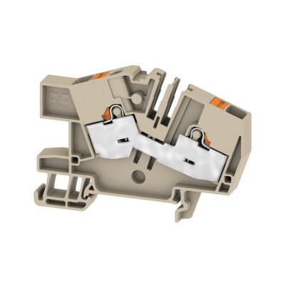 Installations-Etagenklemme, PUSH IN, dunkelbeige, 6 mm², 41 A, 800 V, Anzahl Anschlüsse: 2, Anzahl der Etagen: 1