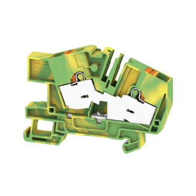 Schutzleiter-Reihenklemme, PUSH IN, grün / gelb, 6 mm², 800 V, Anzahl Anschlüsse: 2, Anzahl der Etagen: 1, TS 35, V-0, Wemid
