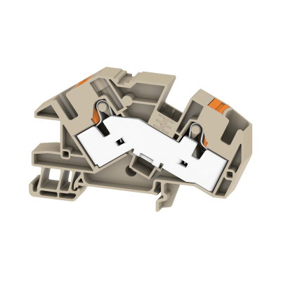 Installations-Etagenklemme, PUSH IN, dunkelbeige, 16 mm², 76 A, 800 V, Anzahl Anschlüsse: 2, Anzahl der Etagen: 1