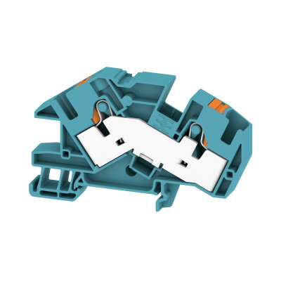 Installations-Etagenklemme, PUSH IN, blau, 16 mm², 76 A, 800 V, Anzahl Anschlüsse: 2, Anzahl der Etagen: 1
