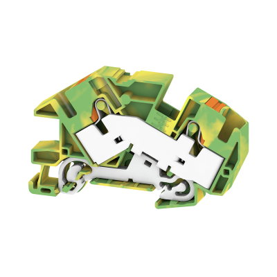 Schutzleiter-Reihenklemme, PUSH IN, grün / gelb, 16 mm², 800 V, Anzahl Anschlüsse: 2, Anzahl der Etagen: 1, TS 35, V-0, Wemid