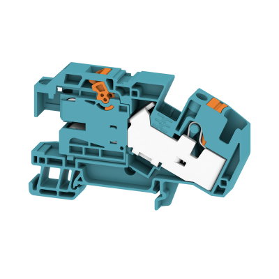 Installations-Etagenklemme, PUSH IN, blau, 16 mm², 76 A, 400 V, Anzahl Anschlüsse: 2, Anzahl der Etagen: 1