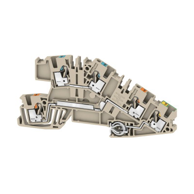 Installations-Etagenklemme, PUSH IN, dunkelbeige, 2.5 mm², 24 A, 250 V, Anzahl Anschlüsse: 5, Anzahl der Etagen: 3