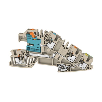 Installations-Etagenklemme, PUSH IN, dunkelbeige, 2.5 mm², 24 A, 250 V, Anzahl Anschlüsse: 4, Anzahl der Etagen: 3