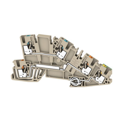Installations-Etagenklemme, PUSH IN, dunkelbeige, 2.5 mm², 24 A, 250 V, Anzahl Anschlüsse: 5, Anzahl der Etagen: 3