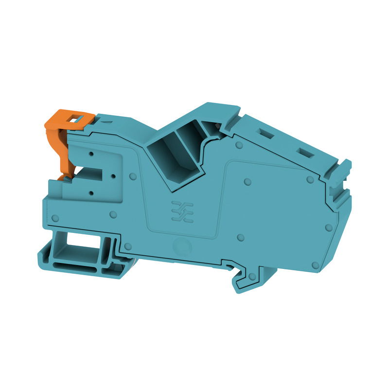 Terminale di fissaggio, blu, TS 35, V-0, Wemid, Larghezza: 12 mm, 130 °C