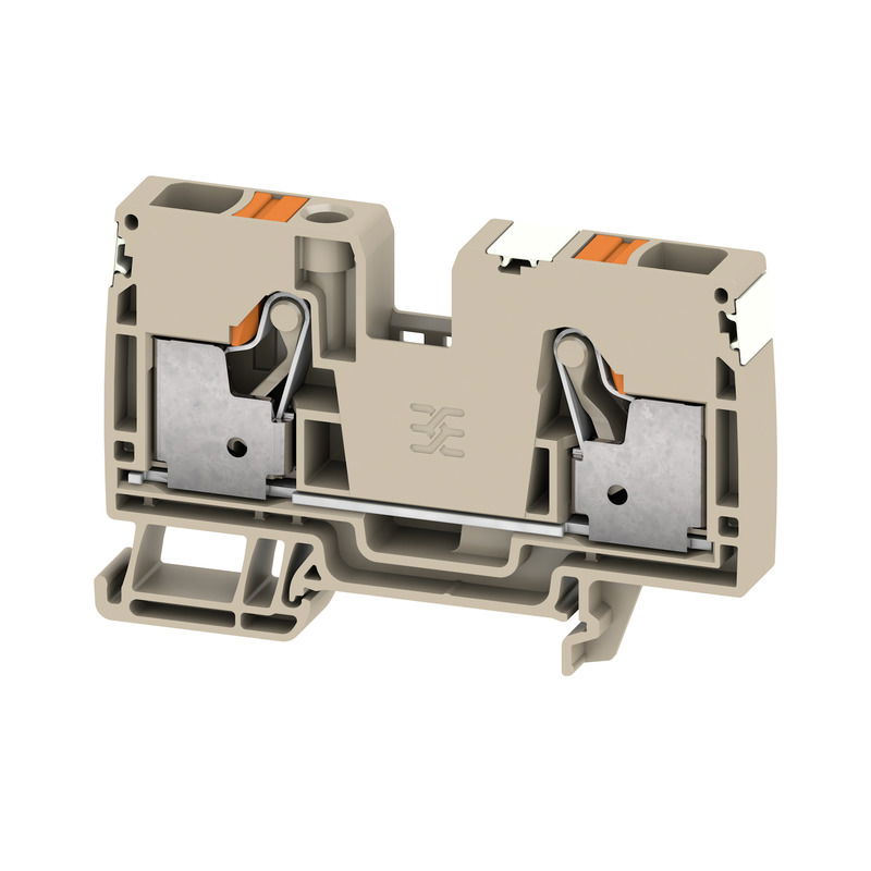 Durchgangs-Reihenklemme, PUSH IN, dunkelbeige, 10 mm², 57 A, 1000 V, Anzahl Anschlüsse: 2