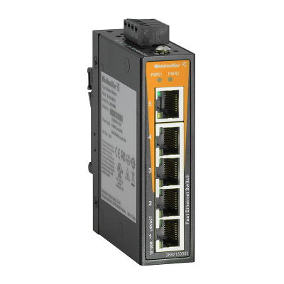 Switch rete, unmanaged, Fast Ethernet, 5x RJ45, -40 °C...75 °C, IP30