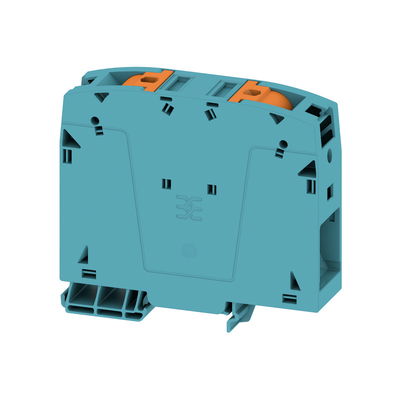 Durchgangs-Reihenklemme, PUSH IN, blau, 95 mm², 232 A, 1000 V, Anzahl Anschlüsse: 2