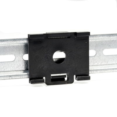 Piede di montaggio per guida di supporto, nero, Plastica, Larghezza: 30 mm