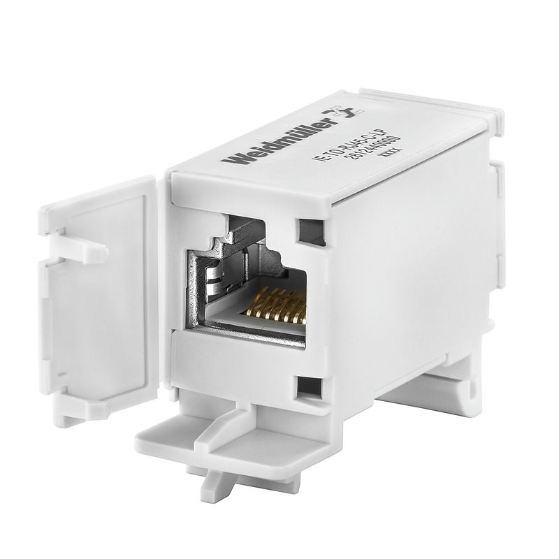 Durchführungssteckverbindung RJ45, IP20, RJ45, RJ45, Kupplung