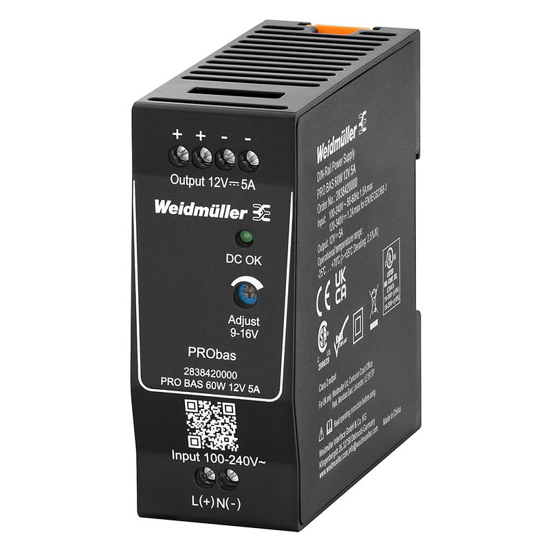 Alimentazione elettrica, Alimentazione di corrente, alimentatore switching, 60 W, 5 A @ 55 °C