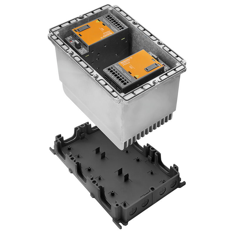 Alimentazione elettrica nella custodia, IP65, in stato chiuso, in stato completo, 2 x 20 A, 24 V, DC, PUSH IN