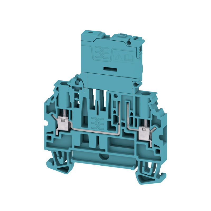Morsetto componibile portafusibile, Collegamento a vite, blu, 4 mm², 6.3 A, 500 V, Numero di collegamenti: 2, Numero di piani: 1, TS 35