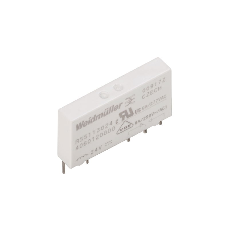 Minirelè di commutazione, 12 V DC, No, 1 Contatto di scambio (AgNi) , 250 V AC, 6 A, Tasto di prova disponibile: No