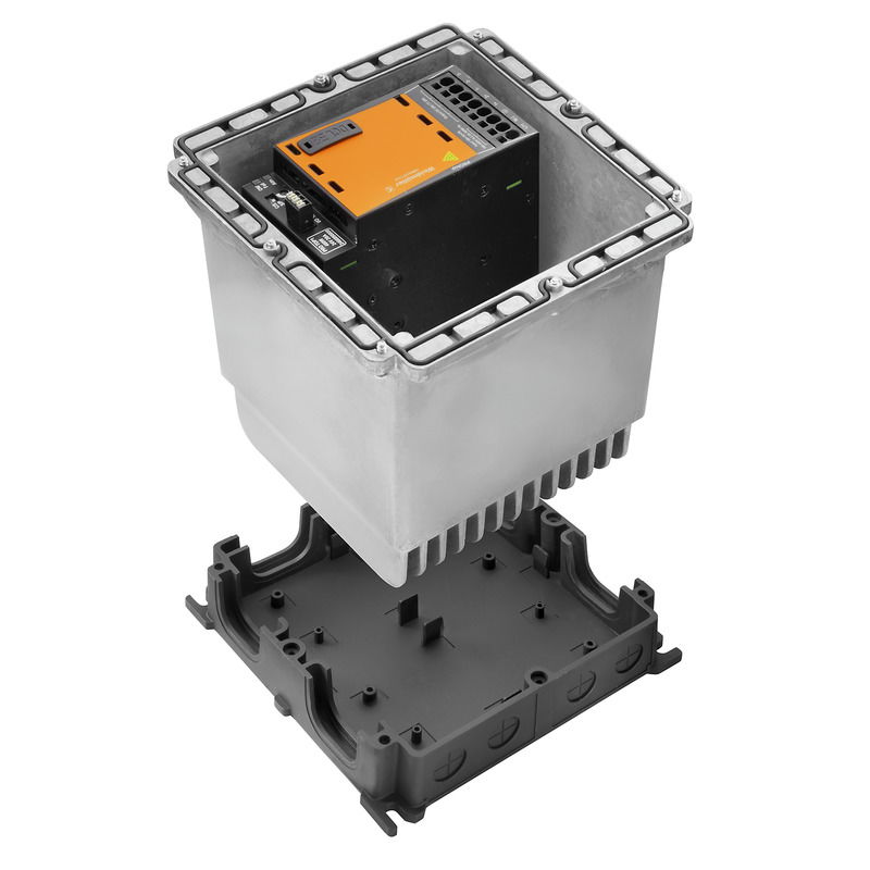 Alimentazione elettrica nella custodia, IP65, in stato chiuso, in stato completo, 20 A, 24 V, DC, PUSH IN