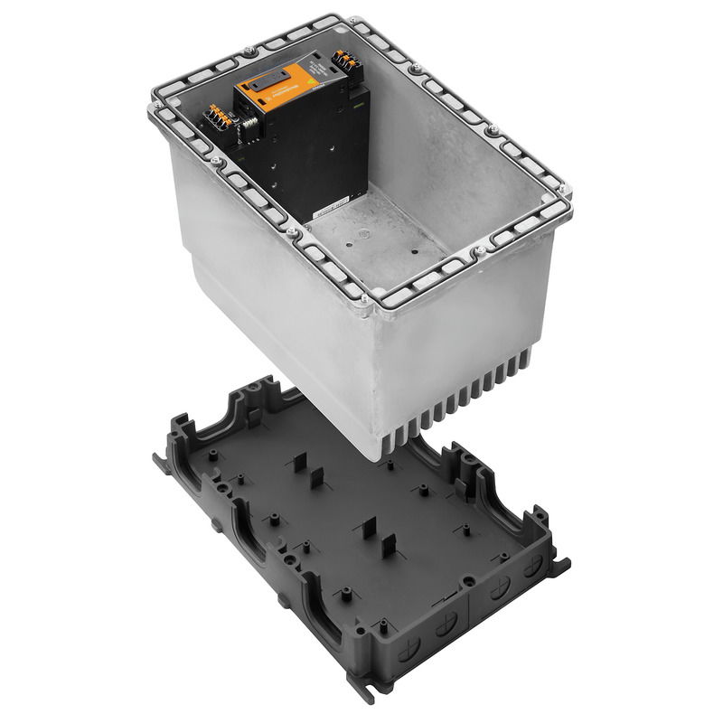 Alimentazione elettrica nella custodia, IP65, in stato chiuso, in stato completo, 10 A, 24 V, DC, PUSH IN