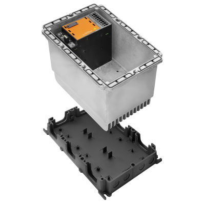 Alimentazione elettrica nella custodia, IP65, in stato chiuso, in stato completo, 10 A, 48 V, DC, PUSH IN