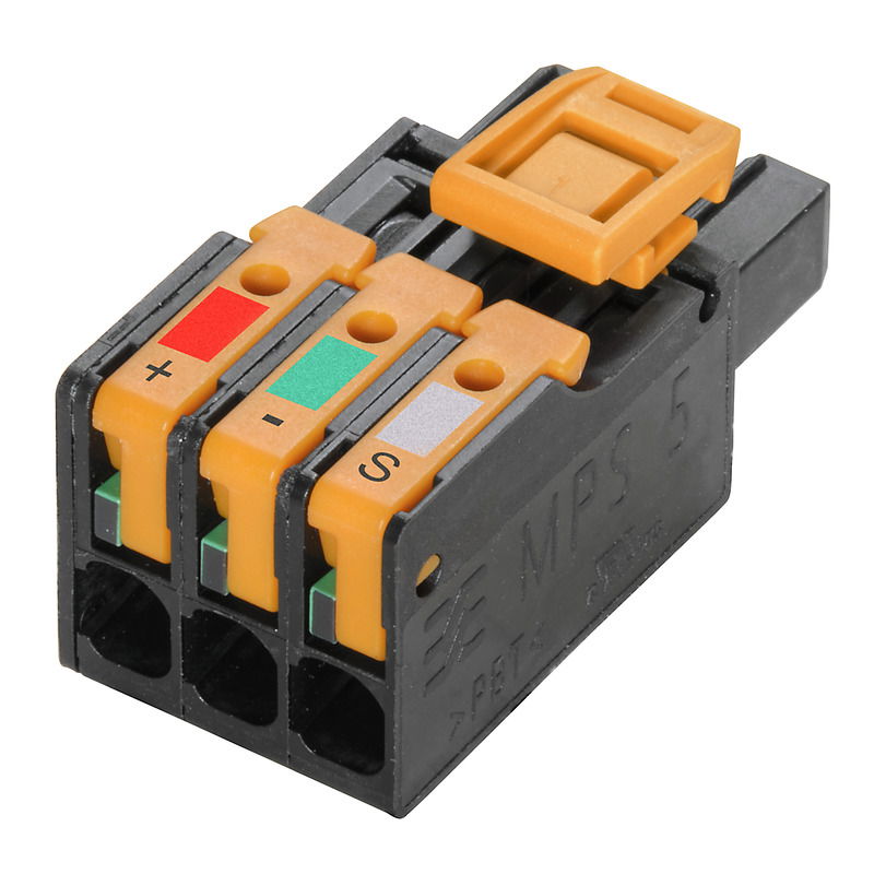 Connettore PCB (collegamento del conduttore), 320 V, 26.8 A, Passo in mm: 5.00, 4 mm², Numero di poli: 3, SNAP IN con leva, Box