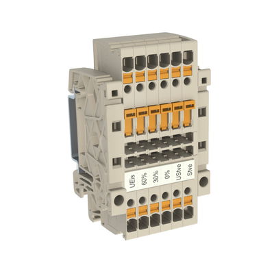 Trenn- und Messtrenn-Reihenklemme, PUSH IN, dunkelbeige, 2.5 mm², 16 A, 400 V, Anzahl Anschlüsse: 12, Anzahl der Etagen: 1