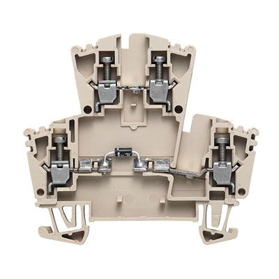 Morsettiera portacomponenti, Collegamento a vite, Beige scuro, 2.5 mm², 400 V, 400 V, Numero di collegamenti: 4, Numero di piani: 2, TS 35
