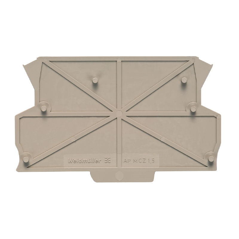 Piastra terminale (custodia piccola), Larghezza: 1.5 , IP20 installato, PA 66/6, grigio-beige