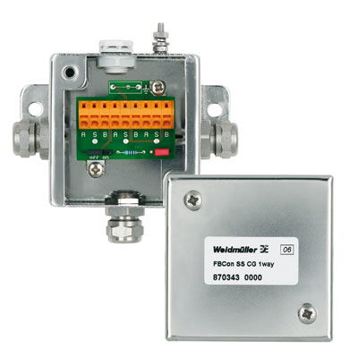 Ripartitore bus di campo, Ripartitore a 1 canale, Materiale base della custodia: Acciaio, inossidabile, Profibus DP, Modbus RS485