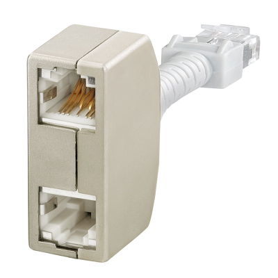 Connettore a innesto passante (Industrial Ethernet), IP20, Collegamento 1: RJ45, Collegamento 2: RJ45, Schermatura: Sì