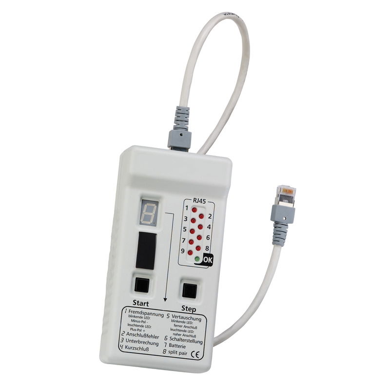 Tester per il passaggio della corrente per cavi, Power: Batteria monoblocco da 9 V