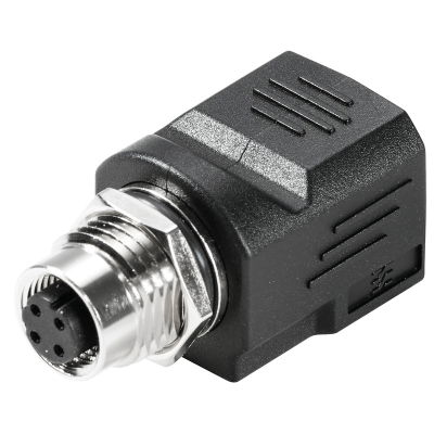 Connettore a innesto passante (Industrial Ethernet), IP67, Collegamento 1: RJ45, Collegamento 2: M12, Schermatura: Sì