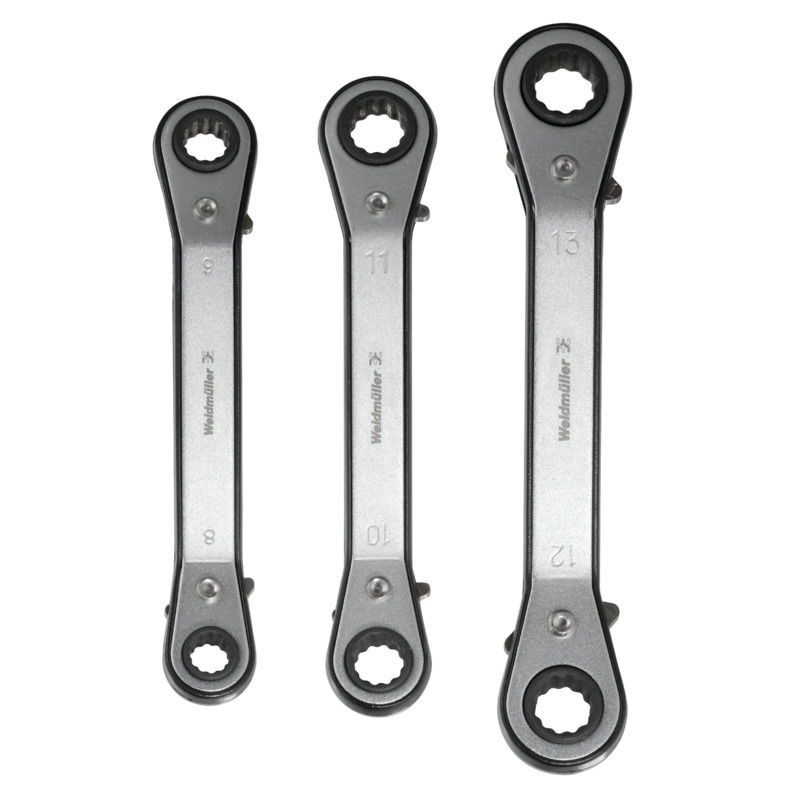 Set di chiavi ad innesto, Forma: Spaccato, quadrato, Philips, Numero: 3