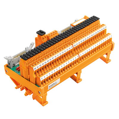 Übergabemodul mit Relais, LP2N 5.08mm, Schraubanschluss, 2 x Steckverbinder nach IEC60603-13/DIN41651, 2x20-poliger Stecker, 2-Draht, LED-Statusanzeig