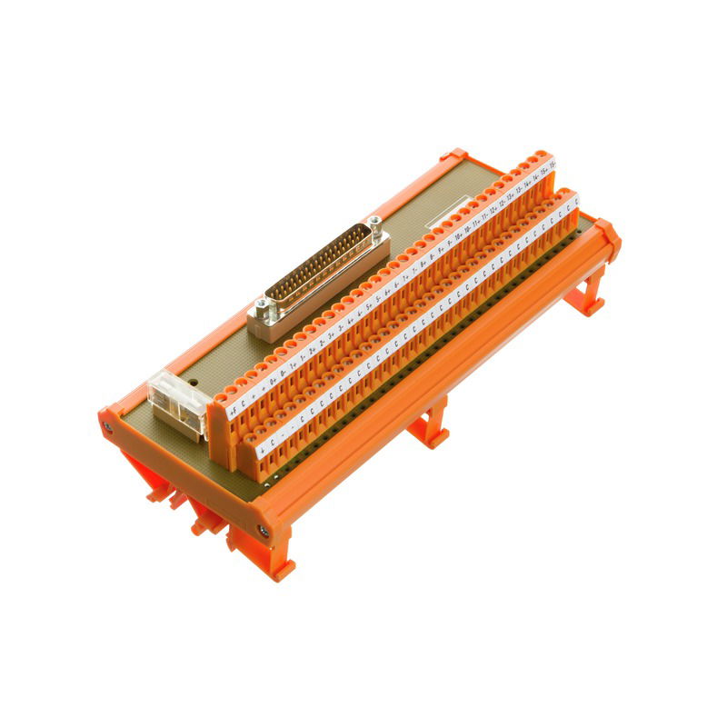 Übergabemodul mit Klemme, Steckverbinder, Bauteilen, SUB-D-Stecker gemäß IEC 60807-2 / DIN 41652, 37-poliger Stecker, Schraubanschluss