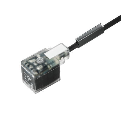 Cavi della valvola (preconfezionati), Estremità cavo aperta - connettore per valvole, Forma B Industria (11 mm), Lunghezza del cavo: 30 m, PUR, nero