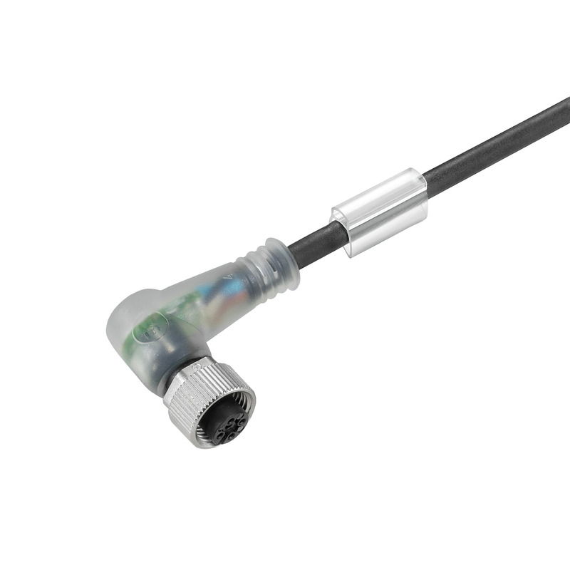 Sensor-Aktor-Leitung, M12, Polzahl: 4, 15 m, Buchse, gewinkelt, LED: Ja, Geschirmt: Nein