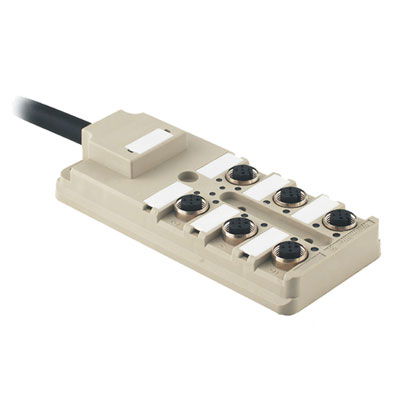 Passiver Sensor-/Aktor-Verteiler (mit Leitung), Fixkabelversion, M12, 30 V, A-codiert, LED: Ja, Initiator LED: Ja, Beschaltungstyp: PNP