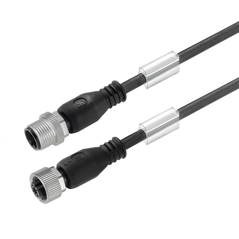 Sensor-Aktor-Leitung, M12 / M12, Polzahl: 3, 10 m, Stift, gerade - Buchse, gerade, LED: Nein, Geschirmt: Nein