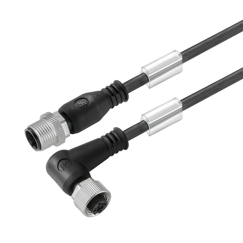 Sensor-Aktor-Leitung, M12 / M12, Polzahl: 5, 8 m, Stift, gerade – Buchse, 90°, LED: Nein, Geschirmt: Nein