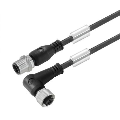 Cavi sensore-attuatore, M12 / M12, Numero di poli: 4, 2.5 m, perno, dritto - presa, 90°, LED: No, Schermato: No