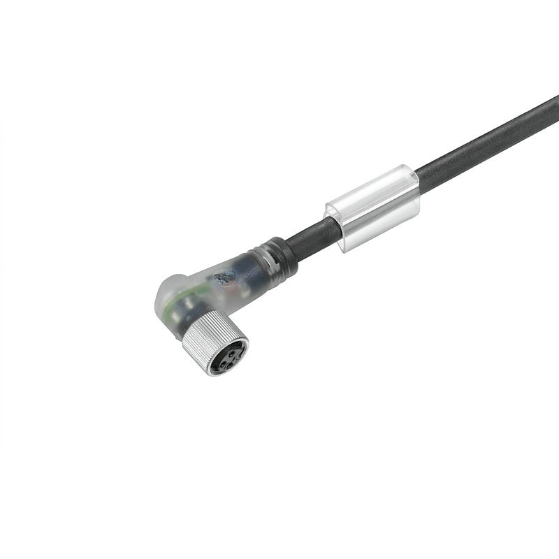 Sensor-Aktor-Leitung, M8, Polzahl: 3, 2 m, Buchse, gewinkelt, LED: Ja, Geschirmt: Nein