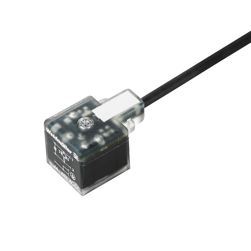 Ventilleitung (konfektioniert), Kabelende offen - Ventilstecker, Bauform A (18 mm), Kabellänge: 1.5 m, PUR, schwarz